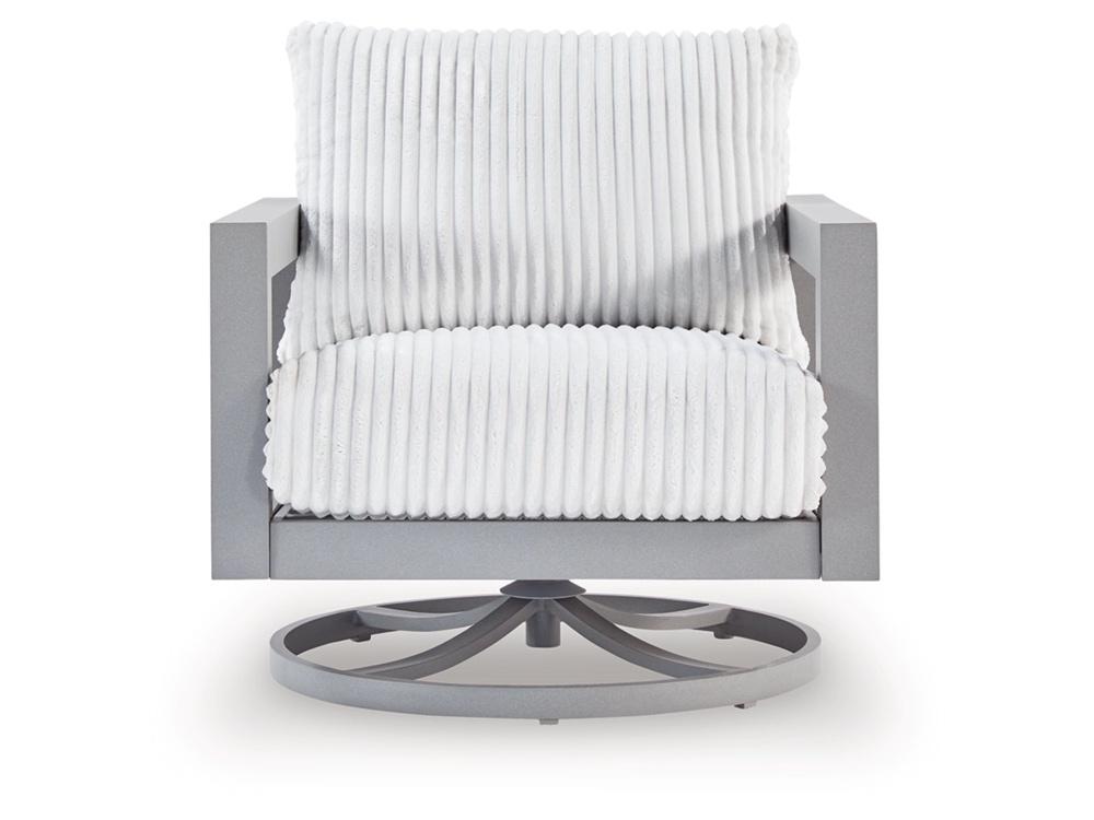 Signature Design by Ashley - Moonlight View Outdoor Swivel Chair W/Cushion in Gray - P695-821 veiw 1