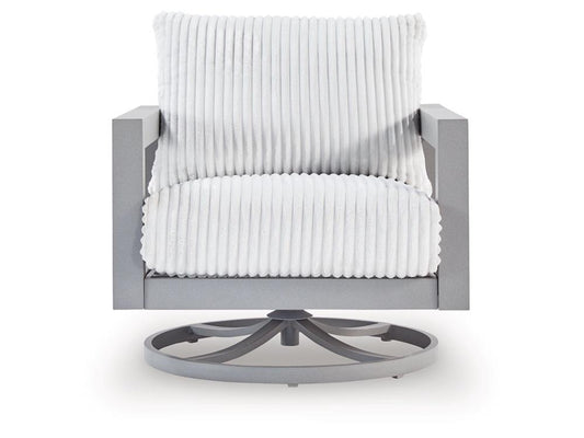 Signature Design by Ashley - Moonlight View Outdoor Swivel Chair W/Cushion in Gray - P695-821 veiw 1