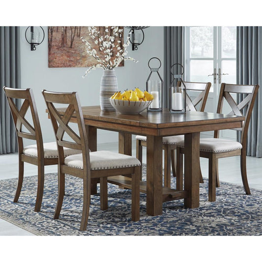 Signature Design by Ashley - Moriville Dining Table And 4 Chairs in Grayish Brown veiw 1