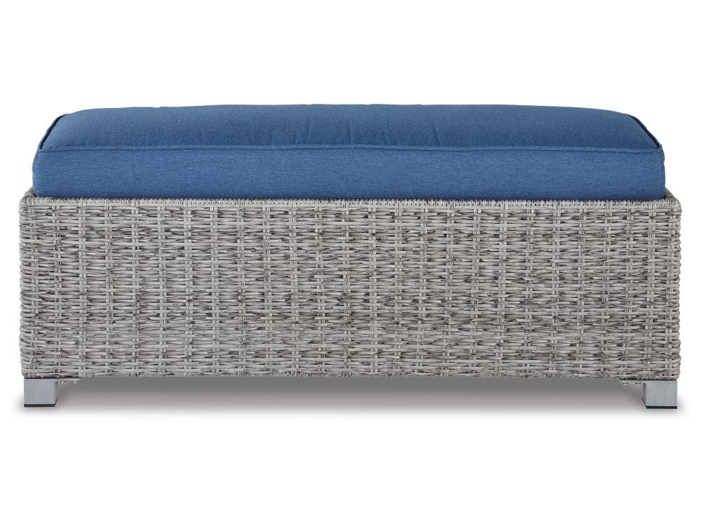 Signature Design by Ashley - Naples Beach Outdoor Bench With Cushion in Light Gray - P439-600 veiw 1
