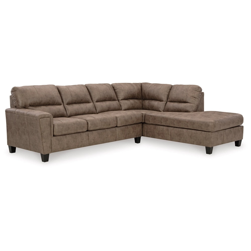 Signature Design by Ashley - Navi 2 Pc Sectional Sofa Sleeper Chaise in Fossil veiw 1