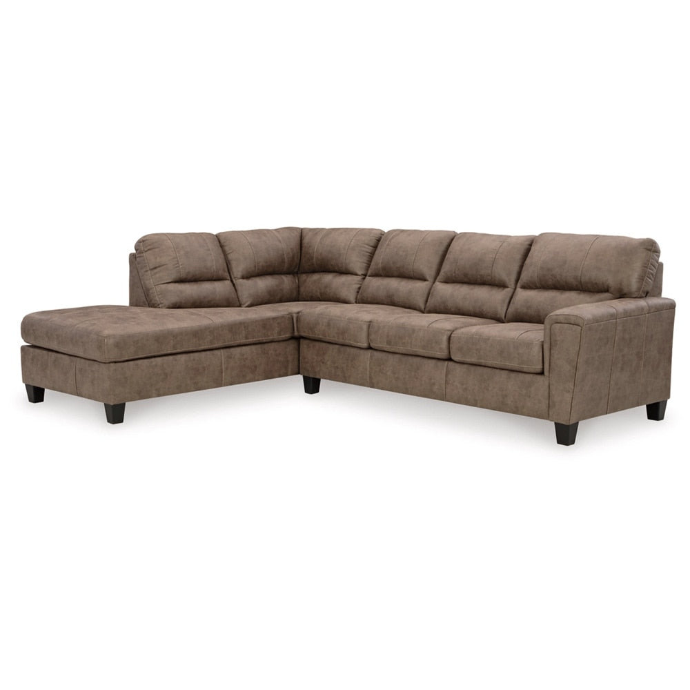 Signature Design by Ashley - Navi 2 Piece Sectional Sofa Sleeper Chaise in Fossil veiw 1