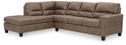 Signature Design by Ashley - Navi Leather 2 Pc Sectional Sofa Chaise in Fossil veiw 1