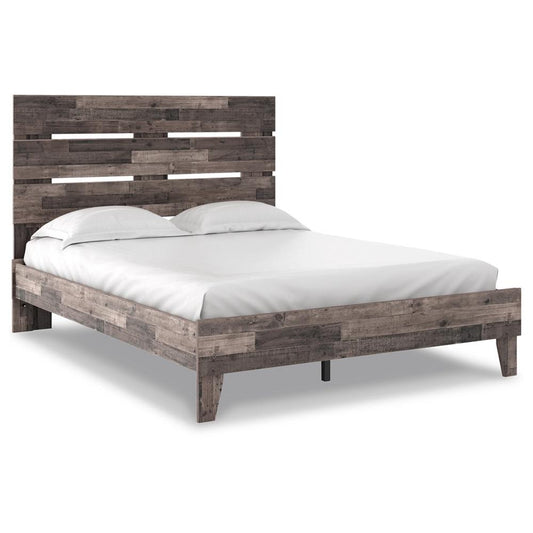 Signature Design by Ashley - Neilsville Queen Panel Platform Bed in Black/Gray;Brown/Beige veiw 1