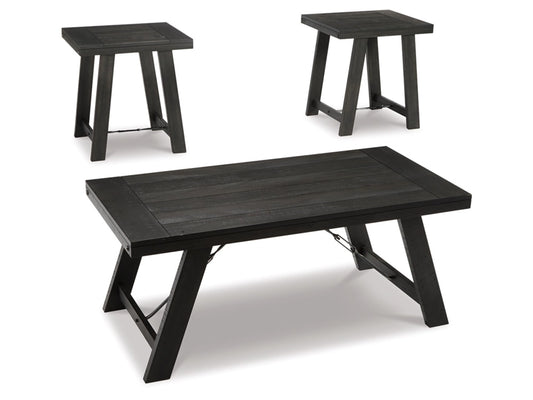 Signature Design by Ashley - Noorbrook Occasional Table (Set of 3) in Black/Pewter - T351-13 veiw 1