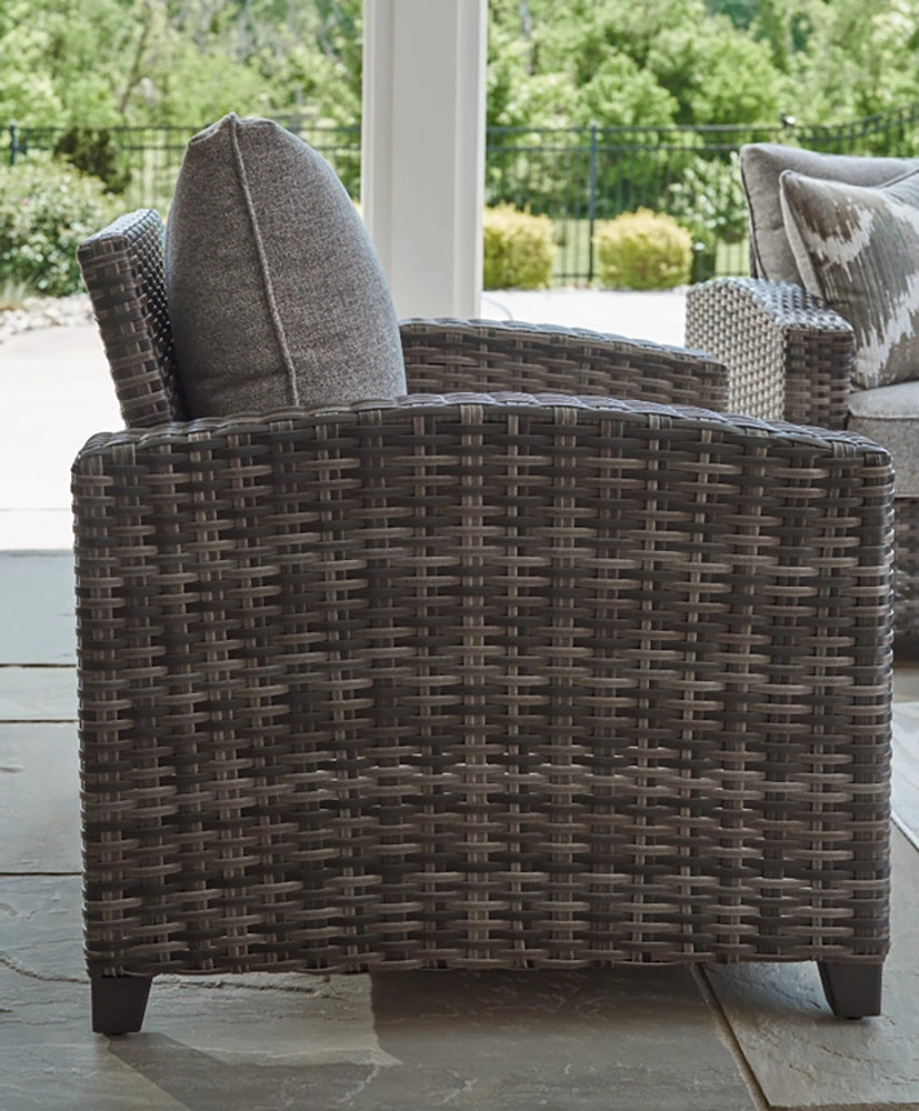 Signature Design by Ashley - Oasis Outdoor Sofa/Chairs/Table (Set of 4) in Gray - P335-081