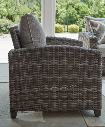 Signature Design by Ashley - Oasis Outdoor Sofa/Chairs/Table (Set of 4) in Gray - P335-081