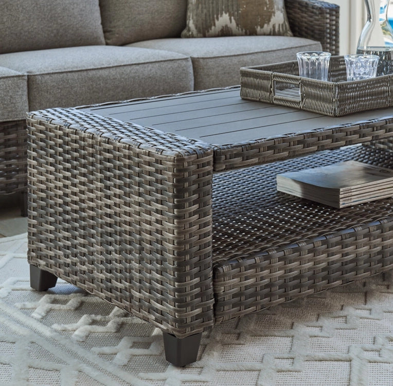 Signature Design by Ashley - Oasis Outdoor Sofa/Chairs/Table (Set of 4) in Gray - P335-081