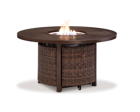 Signature Design by Ashley - Paradise Trail Round Fire Pit Table in Medium Brown - P750-776 veiw 1