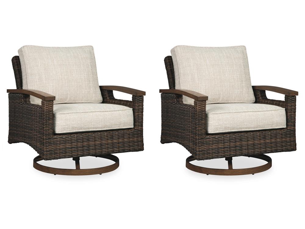 Signature Design by Ashley - Paradise Trail Swivel Lounge Chair (Set of 2) in Medium Brown - P750-821 veiw 1
