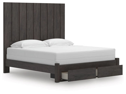 Signature Design by Ashley - Parlayon King Panel Storage Bed in Charcoal veiw 2