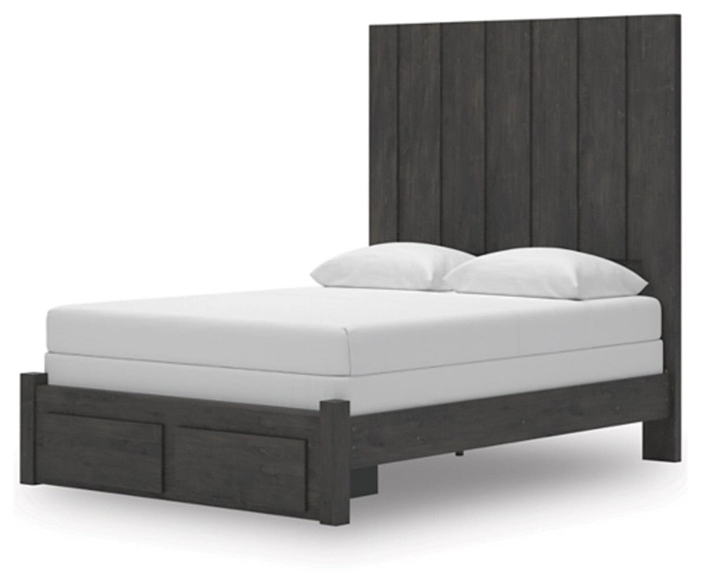 Signature Design by Ashley - Parlayon Queen Panel Storage Bed in Charcoal veiw 2