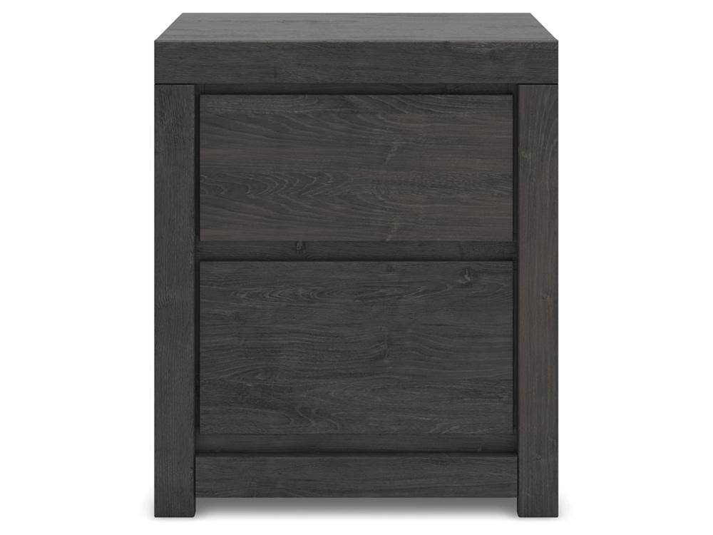 Signature Design by Ashley - Parlayon Two Drawer Night Stand in Charcoal - B3370-92 veiw 1