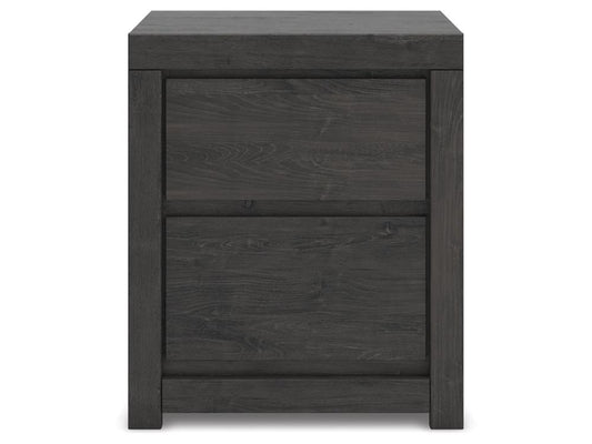 Signature Design by Ashley - Parlayon Two Drawer Night Stand in Charcoal - B3370-92 veiw 1