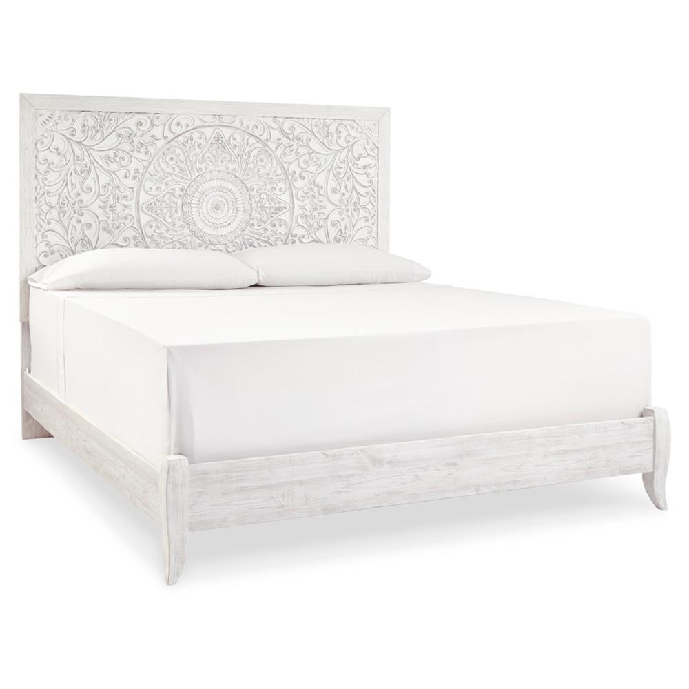 Signature Design by Ashley - Paxberry King Panel Bed in Whitewash veiw 1