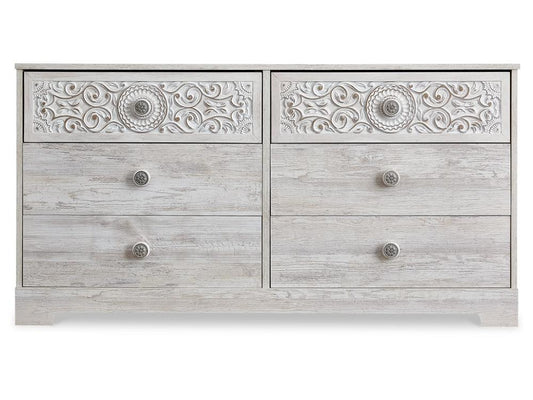 Signature Design by Ashley - Paxberry Six Drawer Dresser in Whitewash - EB1811-231 veiw 1