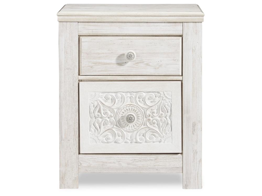 Signature Design by Ashley - Paxberry Two Drawer Night Stand in White Wash - B181-92 veiw 1