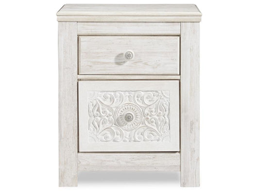 Signature Design by Ashley - Paxberry Two Drawer Night Stand in White Wash - B181-92 veiw 1