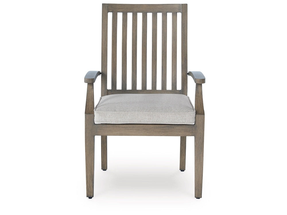 Signature Design by Ashley - Rainier Ranch Outdoor Arm Chair With Cushion (Set of 2) in Brown/Beige - P701-601A veiw 1