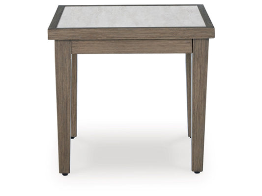 Signature Design by Ashley - Rainier Ranch Outdoor Square End Table in Brown/Beige - P701-702 veiw 1