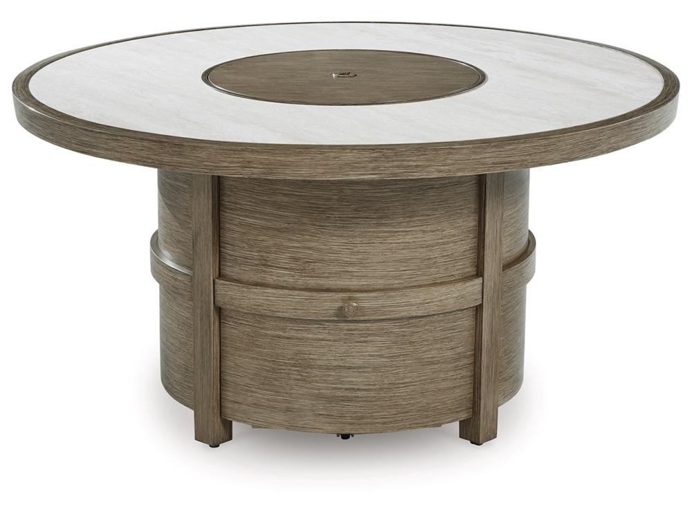 Signature Design by Ashley - Rainier Ranch Round Fire Pit Table in Brown/Beige - P701-776 veiw 1