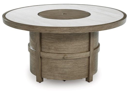 Signature Design by Ashley - Rainier Ranch Round Fire Pit Table in Brown/Beige - P701-776 veiw 1
