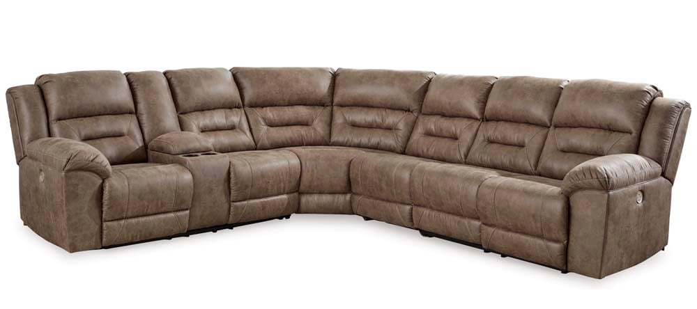 Signature Design by Ashley - Ravenel 4-Piece Power Reclining Sectional in Fossil - 83106S3 veiw 1