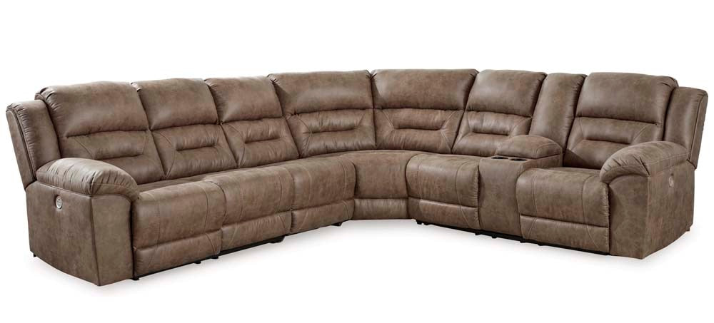 Signature Design by Ashley - Ravenel 4-Piece Power Reclining Sectional in Fossil - 83106S4 veiw 1