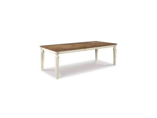 Signature Design by Ashley - Realyn RECT Dining Room EXT Table in Chipped White - D743-45 veiw 1
