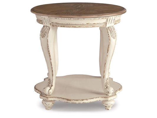 Signature Design by Ashley - Realyn Round End Table in White/Brown - T743-6 veiw 1