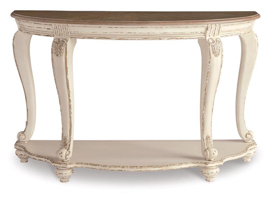 Signature Design by Ashley - Realyn Sofa Table in White/Brown - T743-4 veiw 1