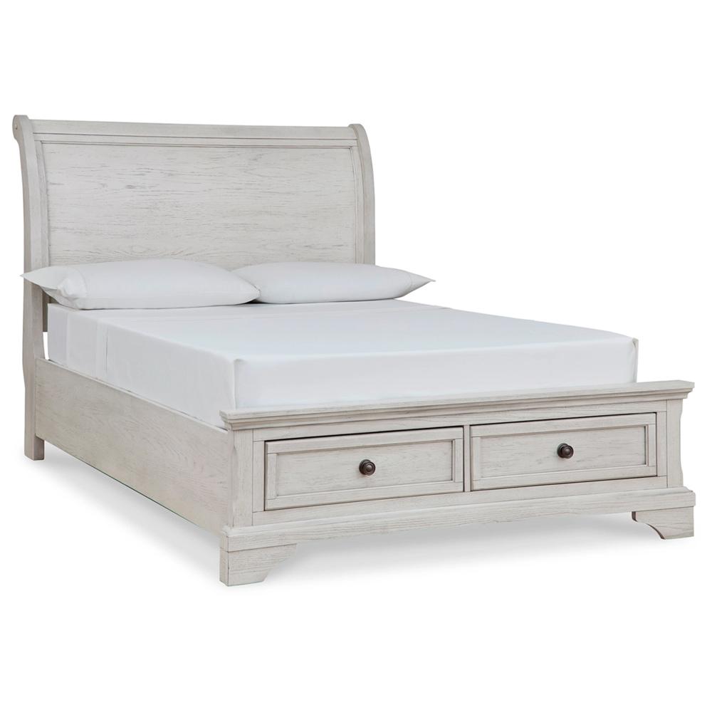 Signature Design by Ashley - Robbinsdale Full Sleigh Storage Bed in Antique White veiw 1