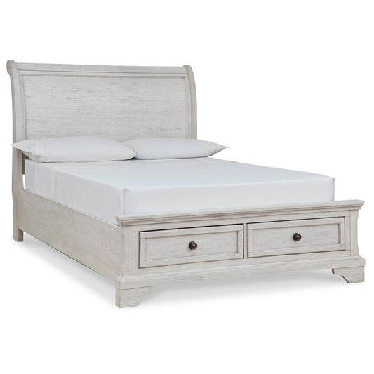 Signature Design by Ashley - Robbinsdale Full Sleigh Storage Bed in Antique White veiw 1