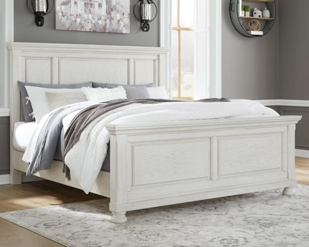 Signature Design by Ashley - Robbinsdale King Panel Bed in Antique White veiw 2