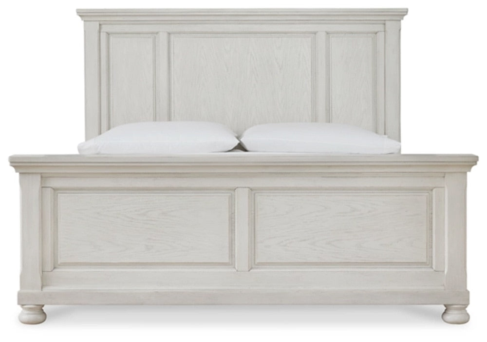 Signature Design by Ashley - Robbinsdale King Panel Bed in Antique White veiw 3