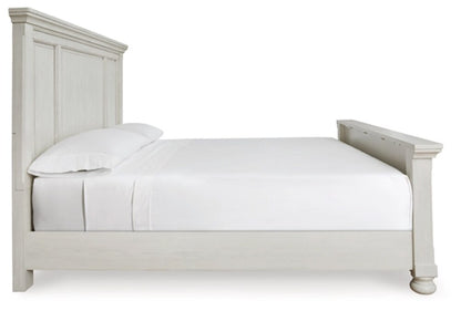 Signature Design by Ashley - Robbinsdale King Panel Bed in Antique White veiw 4