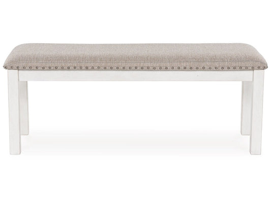 Signature Design by Ashley - Robbinsdale Large Uph Dining Room Bench in Antique White - D642-00 veiw 1
