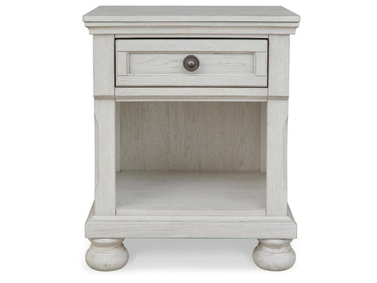 Signature Design by Ashley - Robbinsdale One Drawer Night Stand in Antique White - B742-91 veiw 1
