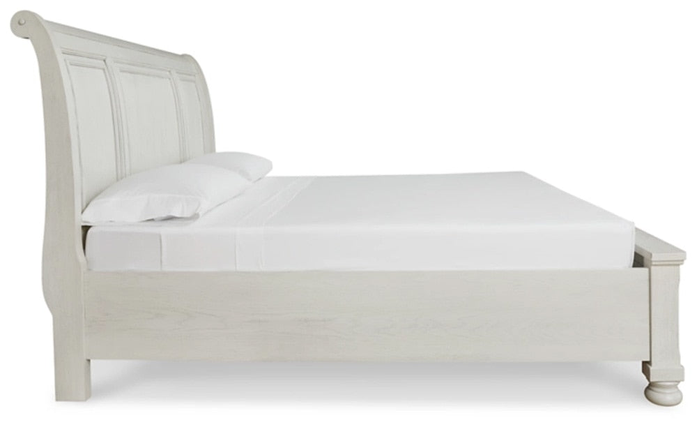 Signature Design by Ashley - Robbinsdale Queen Sleigh Bed With Storage in Antique White veiw 5