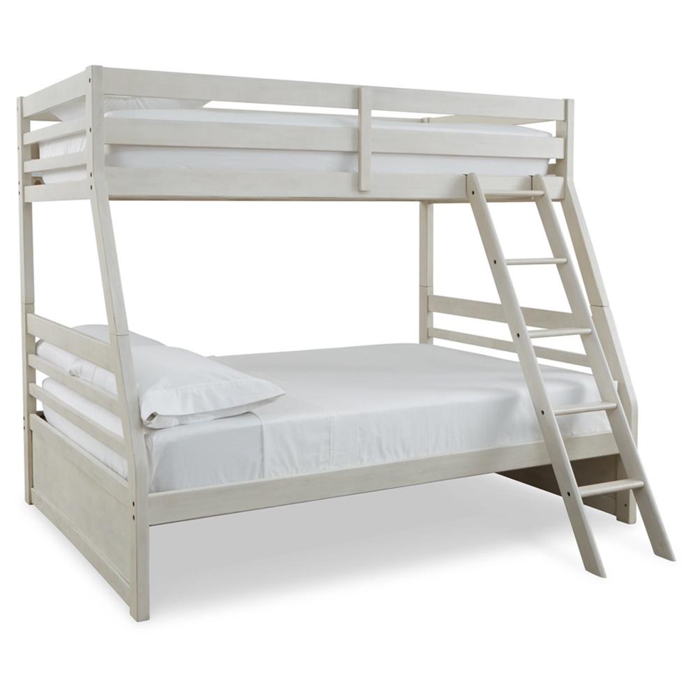 Signature Design by Ashley - Robbinsdale Twin Over Full Bunk Bed in Antique White veiw 1