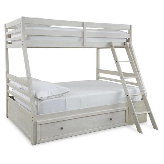 Signature Design by Ashley - Robbinsdale Twin Over Full Bunk Bed With Storage in Antique White veiw 1