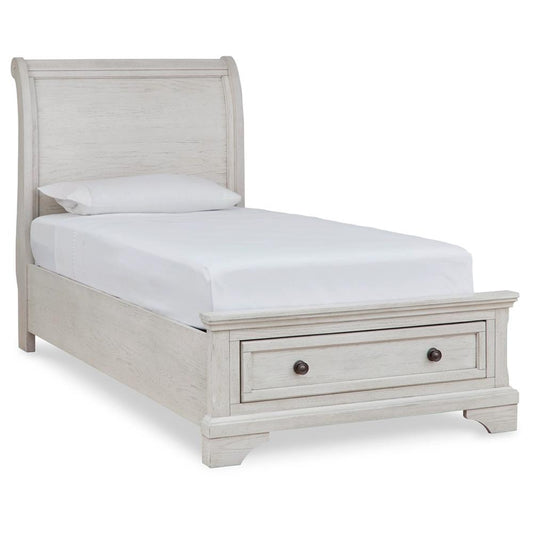 Signature Design by Ashley - Robbinsdale Twin Sleigh Storage Bed in Antique White veiw 1