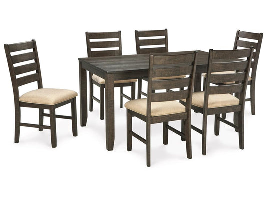 Signature Design by Ashley - Rokane Dining Room Table (Set of 7) in Brown - D397-425 veiw 1