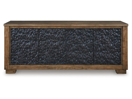 Signature Design by Ashley - Rosswain Extra Large Tv Stand in Warm Brown - W763-68 veiw 1