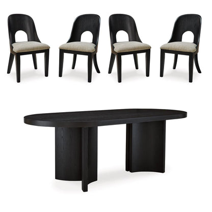 Signature Design by Ashley - Rowanbeck Dining Table And 4 Chairs in Black veiw 1
