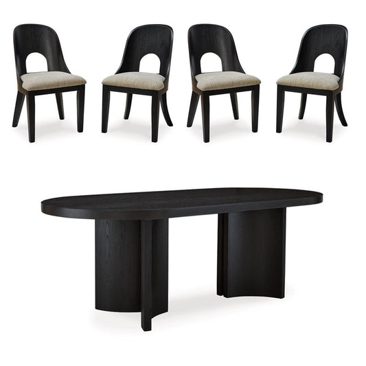 Signature Design by Ashley - Rowanbeck Dining Table And 4 Chairs in Black veiw 1