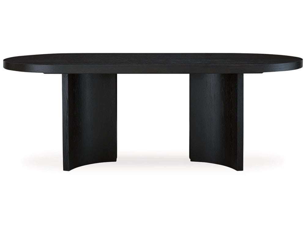 Signature Design by Ashley - Rowanbeck Oval Dining Room Table in Black - D821-25 veiw 1