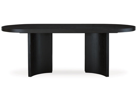 Signature Design by Ashley - Rowanbeck Oval Dining Room Table in Black - D821-25 veiw 1