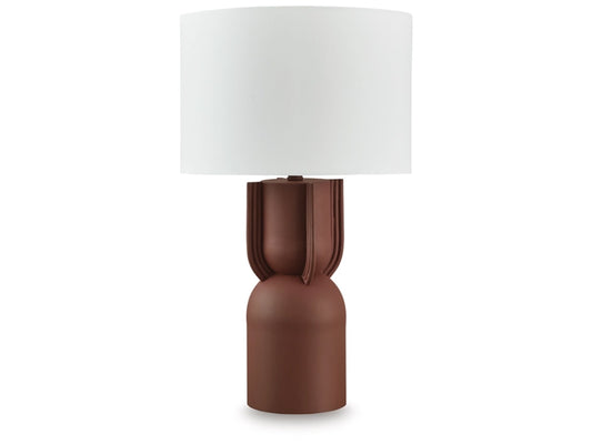 Signature Design by Ashley - Rowandale Metal Table Lamp in Brick Red - L207534 veiw 1