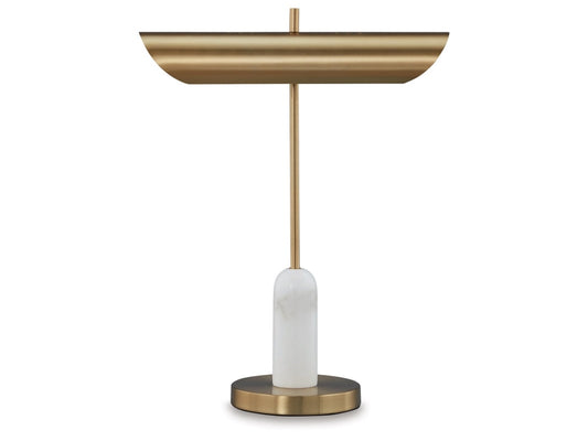Signature Design by Ashley - Rowleigh Marble Desk Lamp in Gold Finish/White - L734392 veiw 1